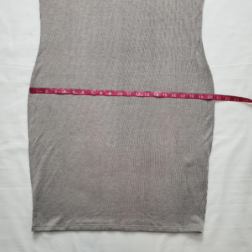 Pink Blush Pinstriped Off Shoulder Ruffle Accent Maternity Dress Charcoal XL NWT - Picture 12 of 15